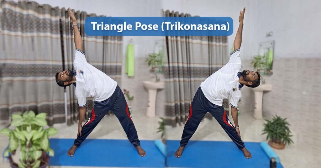 Yoga Pose, Triangle pose, Trikonasana, Man Yoga