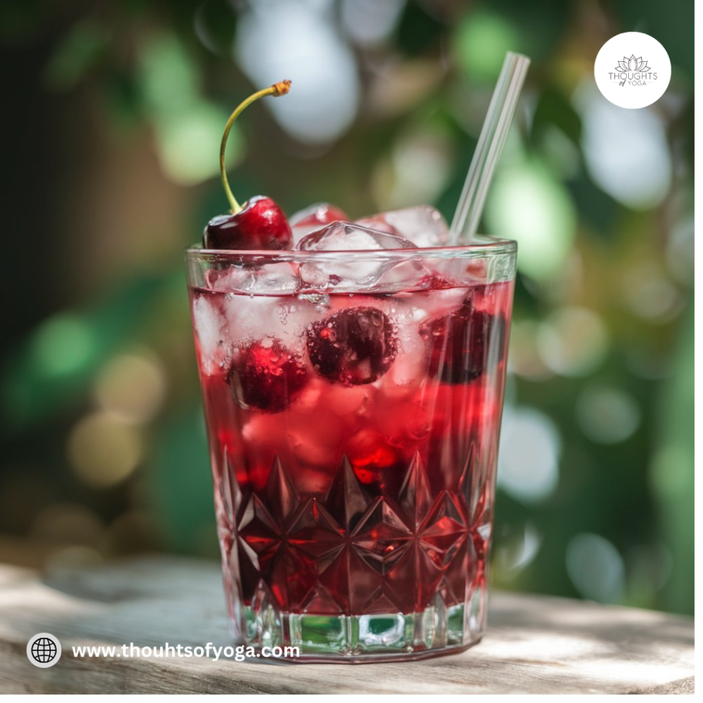 Bowl of ripe, juicy cherries on a wooden table