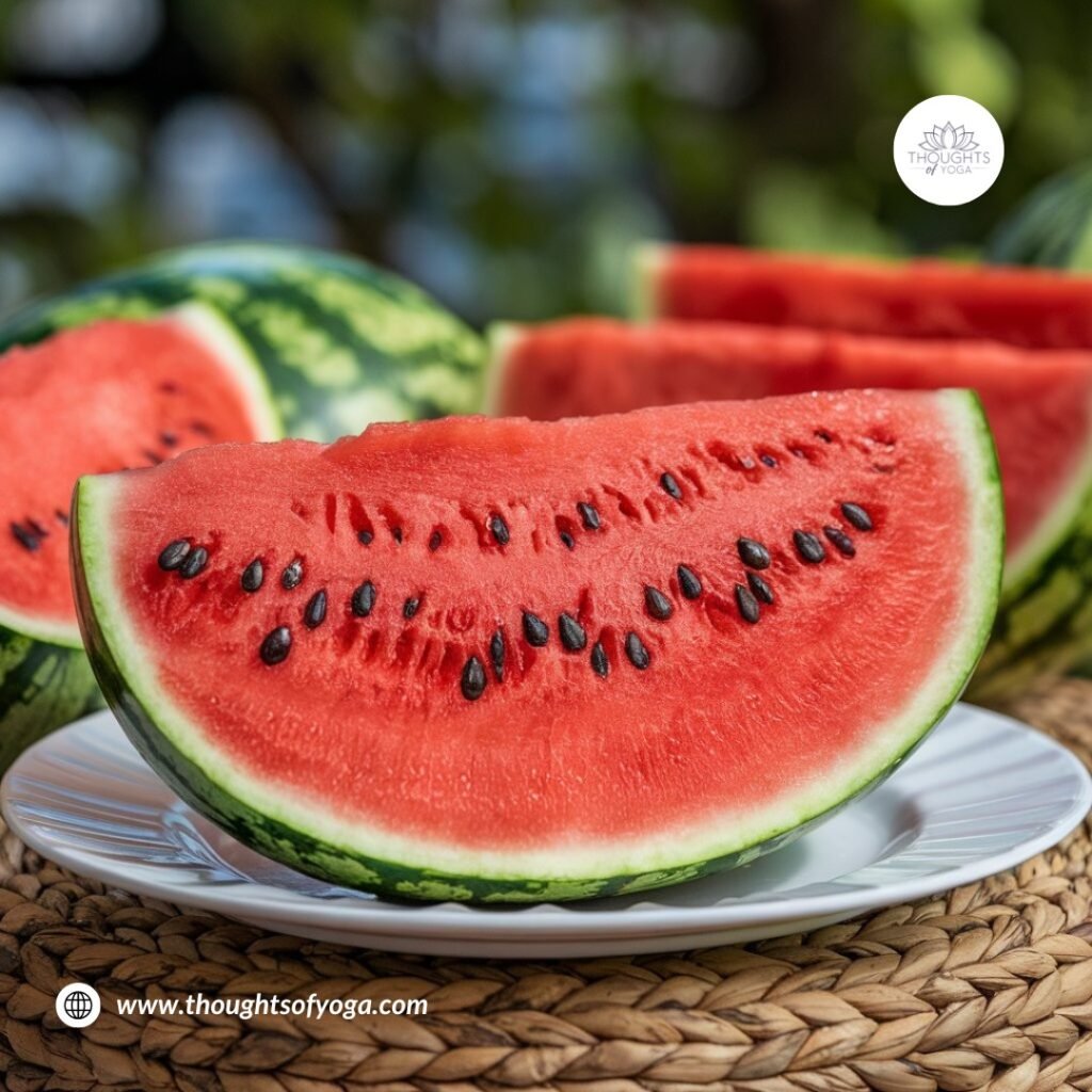 Refreshing watermelon smoothie in a glass, garnished with mint leaves