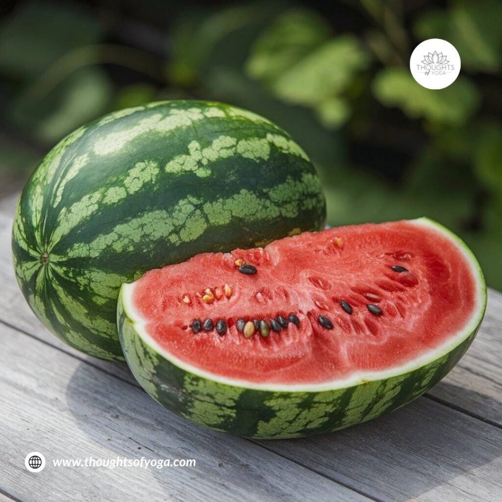 Refreshing watermelon smoothie in a glass, garnished with mint leaves