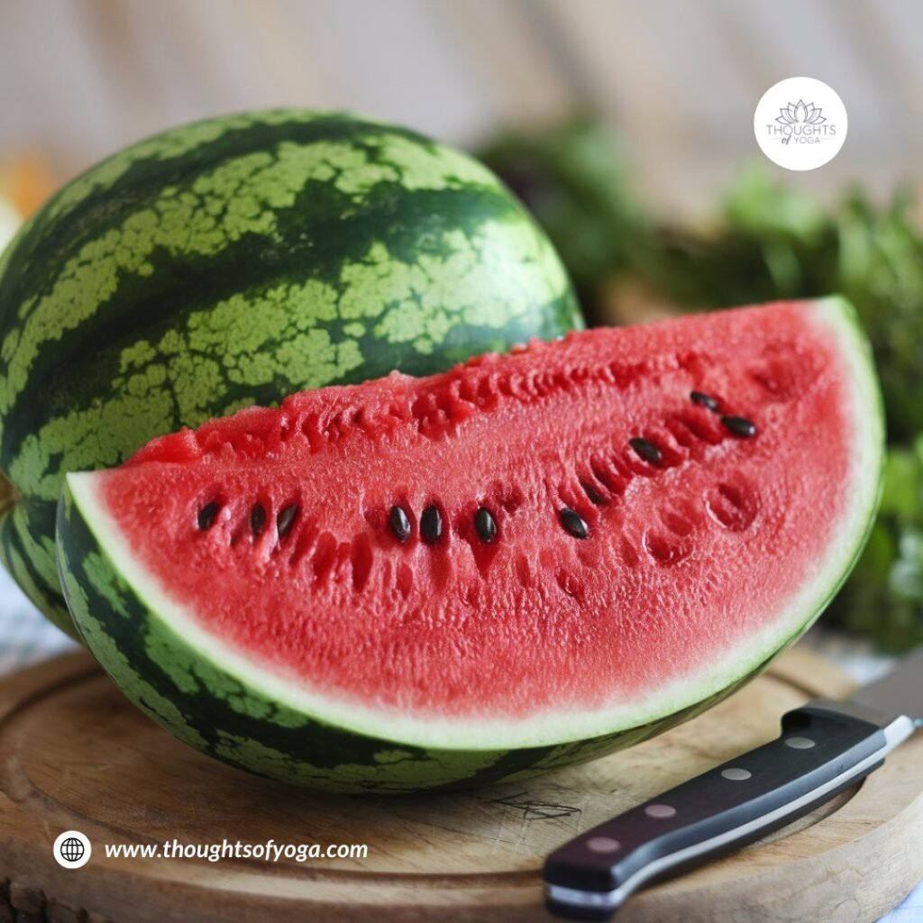 Refreshing watermelon smoothie in a glass, garnished with mint leaves